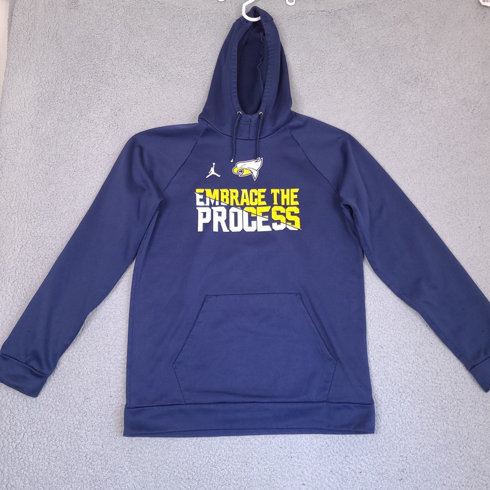 Air Jordan Hoodie Eagle Embrace The Process Mens Large Navy Blue